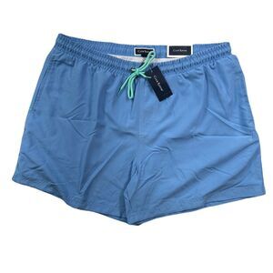 CLUB‎ ROOM Quick-Dry Performance Swim Trunks Mens Large Surf Blue  Solid 5" $40